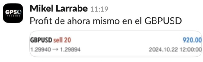 Resultados de la formación de Gpso Trading
