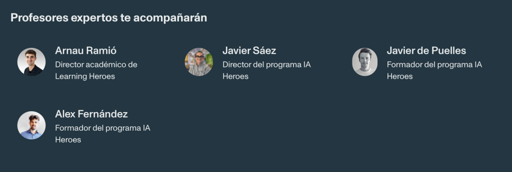 Profesores de la formación IA Heroes Pro opiniones