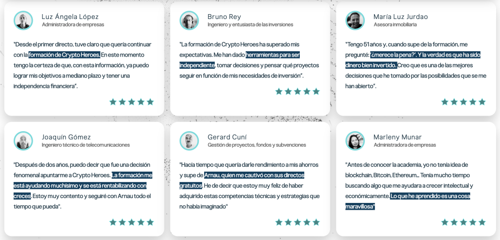 Testimonios de Crypto Heroes y opiniones de Arnau Ramió