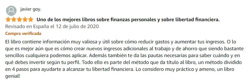 Testimonio del cliente libertad financiera 360