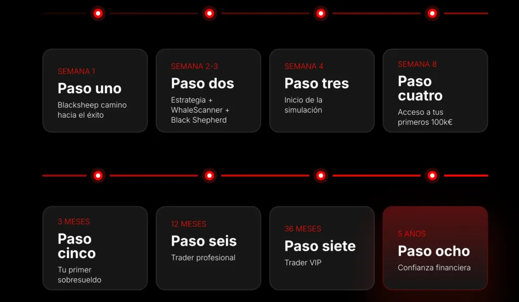 Paso a paso dentro de la Academia de trading BlackSheep Pro
